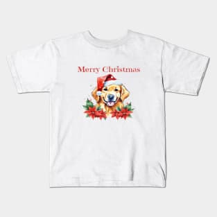 Golden Retriever Christmas, Dogs, Pets, Dog Lovers, Holidays with Pets Kids T-Shirt